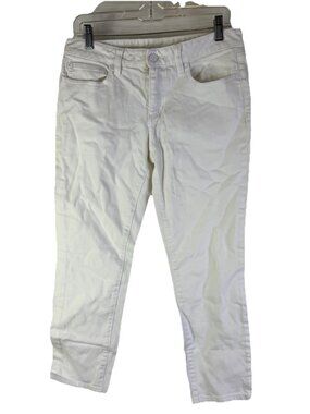 Tory Burch White Alexa Cropped Skinny Jeans Pants